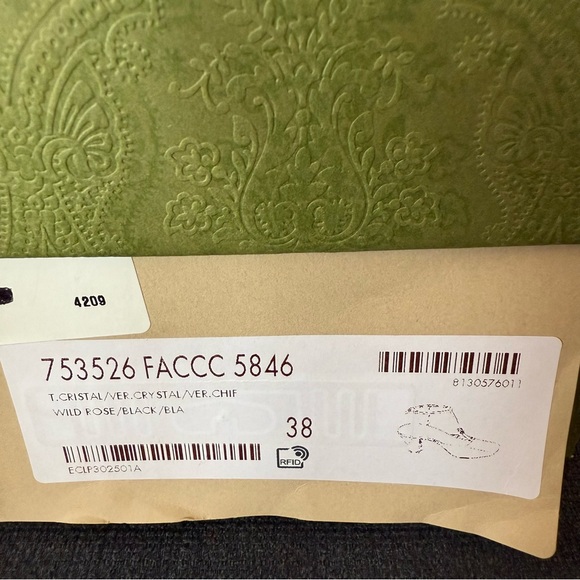 New Gucci SLINGBACK PUMP WITH DOUBLE G size 38, US 8 pink sparkling - Picture 15 of 15